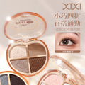 Cosmetic xixi heart's story four-color eyeshadow palette - shimmering pearls, fine glitter, highlighting, under-eye brightening, earth tones