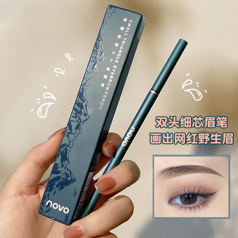 Novo ultra-fine triangle brow pencil - natural, precise, waterproof, sweat-resistant, smudge-proof, dual-ended brow pen