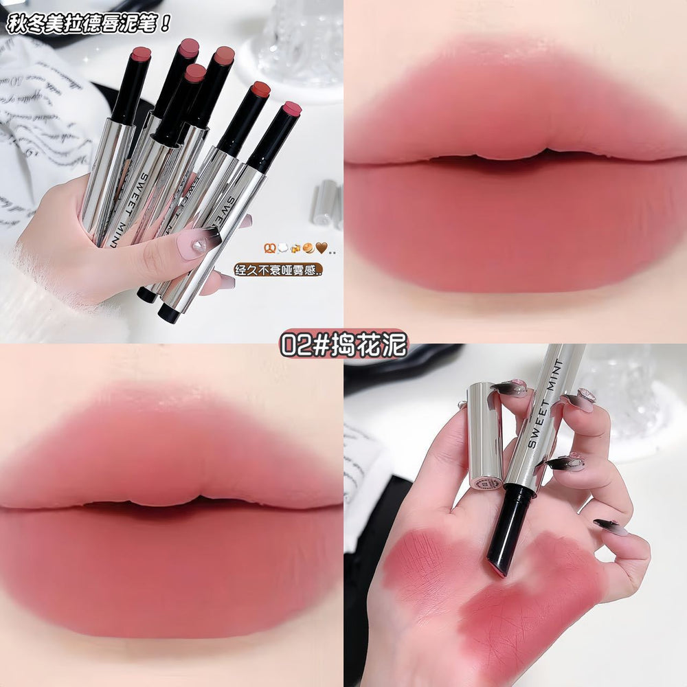 Sweet mint soft lip mud pen velvet matte matte not easy to fade fall and winter no makeup whitening lipstick pen