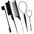 Amazon hair comb eyebrow brush two-color highlight comb three-row plastic hair comb pointed tail comb hair baking oil