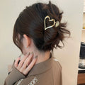Classy metal heart hair clip for women's back of head shark clip casualeasiest for match gripper 2023new arrival clip headwear