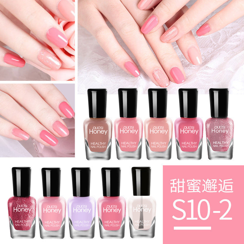 Set of nail polish, quick-drying, no-bake, peelable, water-based, beginner-friendly nail polish, 5ml*10 bottles, cross-border