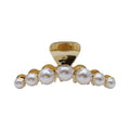 Metal pearl clip headband hair claw simple side clip retro back of head elegant claw clip women's fashion hair clip hairpin