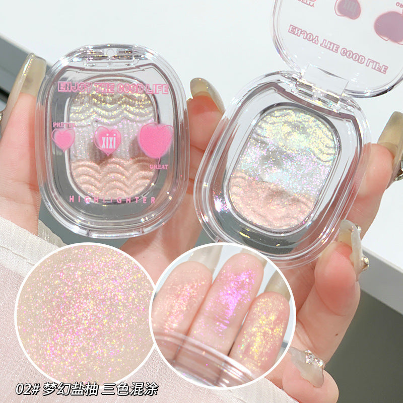 Xixi glass fantasy tower highlight disc mashed potato highlight powder explosive fine shiny chameleon gradient eyeshadow palette