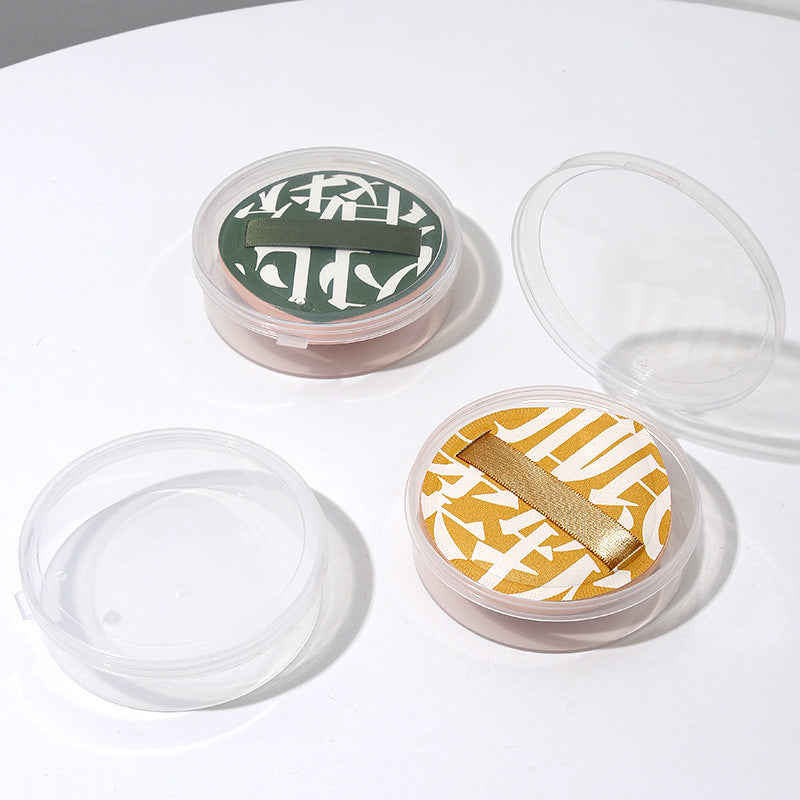 100 points powder puff box marshmallow air cushion puff storage box dust-proof portable large round transparent empty box