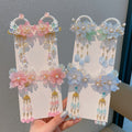 Ancient style hair accessories kidshan dynasty headwear girl ribbon hairpin chinese style costume little girl tassel step shake hairpin