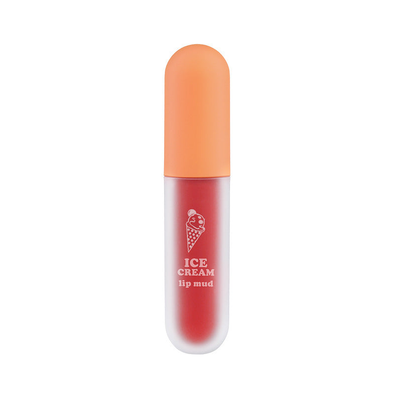 Wodwod ice cream lip mud matte velvet lip glaze waterproof not easy to fade student makeup whitening lipstick