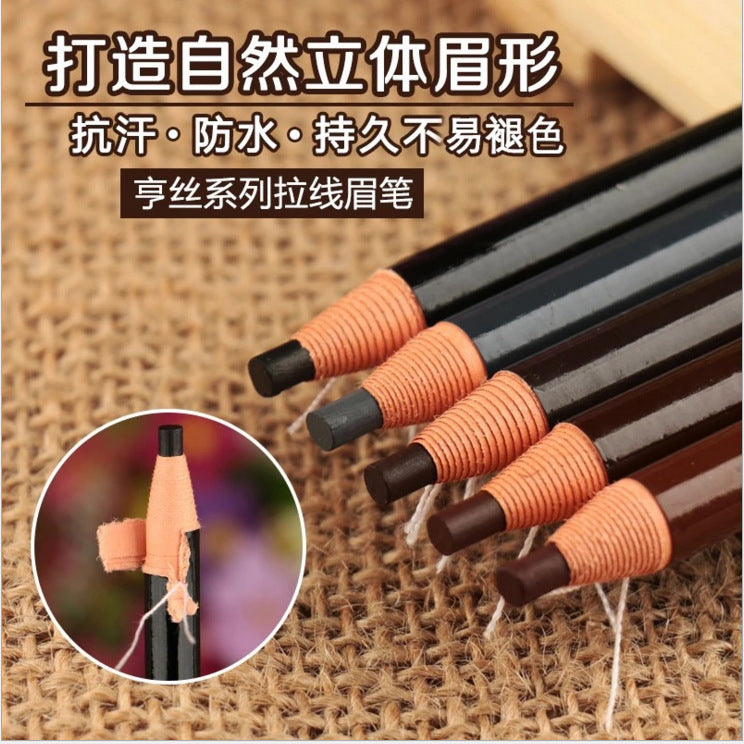 Authentic hengsi 1818 eyebrow pencil - waterproof, sweat-proof, smudge-proof. beginner-friendly, peel-off, sharpenable chisel tip eyebrow pencil