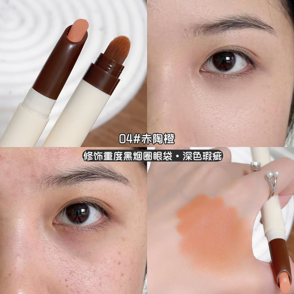Hello ya translucent concealer pen brightens tear troughs, covers spots, acne marks, dark circles, waterproof, not easy to remove makeup