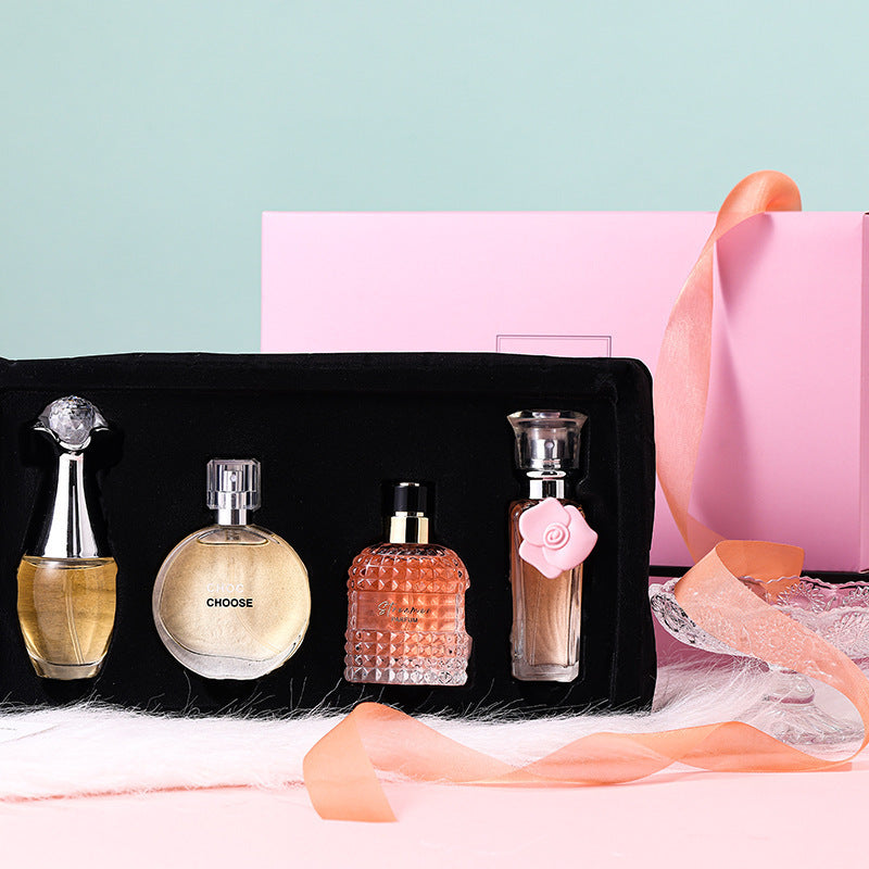 Flower story women's perfume four-piece set: true self encounter, long-lasting fragrance gift box - live stream hot seller, tk cross-border wholesale