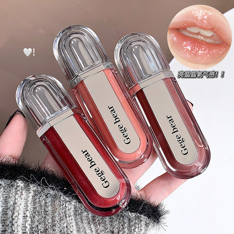 Gege bear hydrating & moisturizing lip gloss - transfer-proof, long-lasting, brightening, and mirror-shine finish