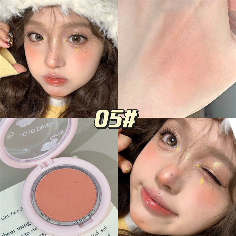Jiujiu diary cloud soft mist blush low saturation expansion tender pink matte nature brightening contouring student rouge