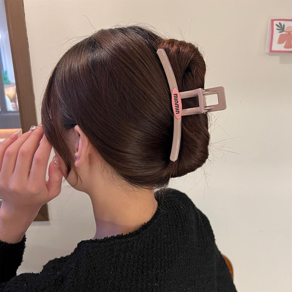 Korean minimalist denim bow claw clip for women, 2025 new style, back of head updo, high-end hair clip, shark clip hair accessory