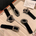 Rhinestone flocking hairpin for women, back of head broken hair bb clip, forehead side bangs clip, classy hairpin headwear autumn