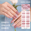 Zhengxiang custom gel nail art stickers french bronzing uv phototherapy semi-cured nail stickers ice transparent nail art stickers wholesale