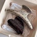 Retro french polka dot large gripper elegant small fragrant hair gripper classy gray shark clip hair accessories