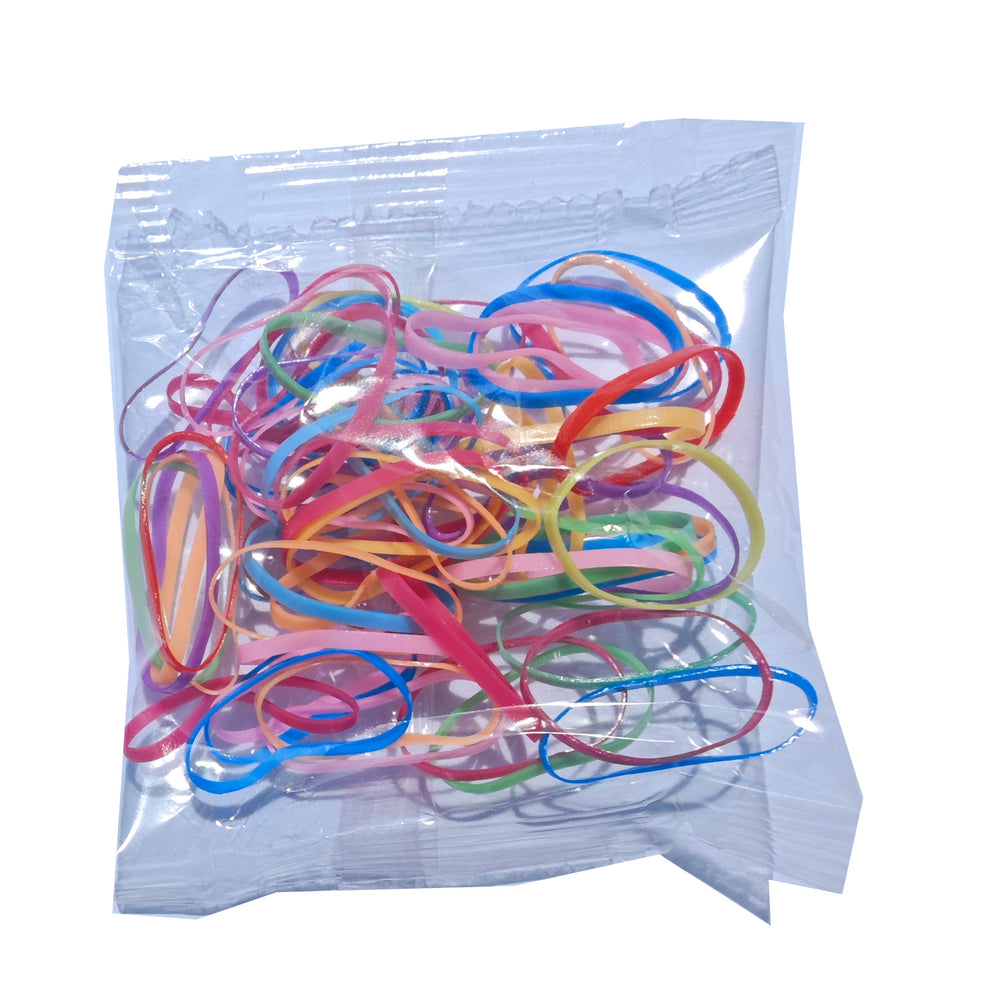 hot seller: 50-piece disposable black & colorful hair ties - gentle on hair, perfect for kids' hair buns, braids, and ponytails