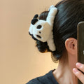 Plush claw clip - cute fluffy shark clip - autumn/winter panda hair clip - women's 2024 new back of head clip - hair accessory