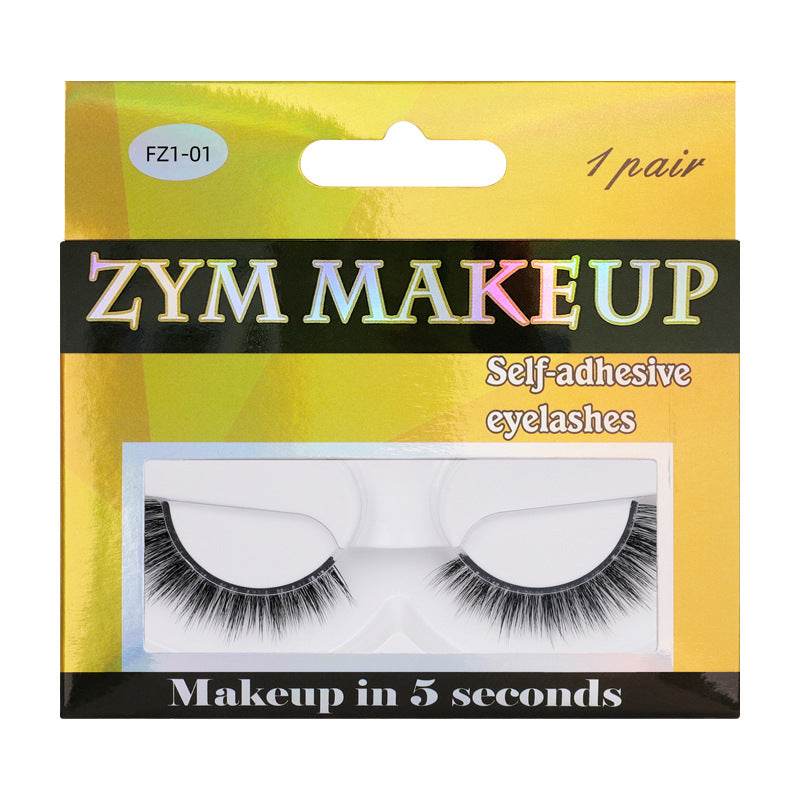 Fake eyelashes kids performance glue-free self-adhesive artificial nature korean girl group style stage makeup eyelashes black stem thick