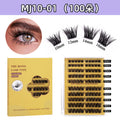 Export style segmented glue-free false eyelashes 10 rows of hard stems thick and thick hair european and american glue-free glue set curling