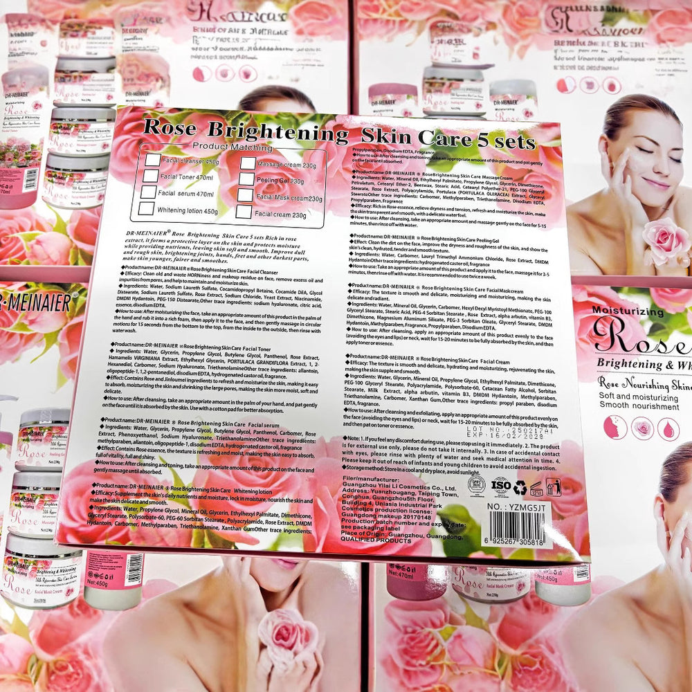 rose beauty salon skincare set - 5-piece massage skincare kit - wholesale for export