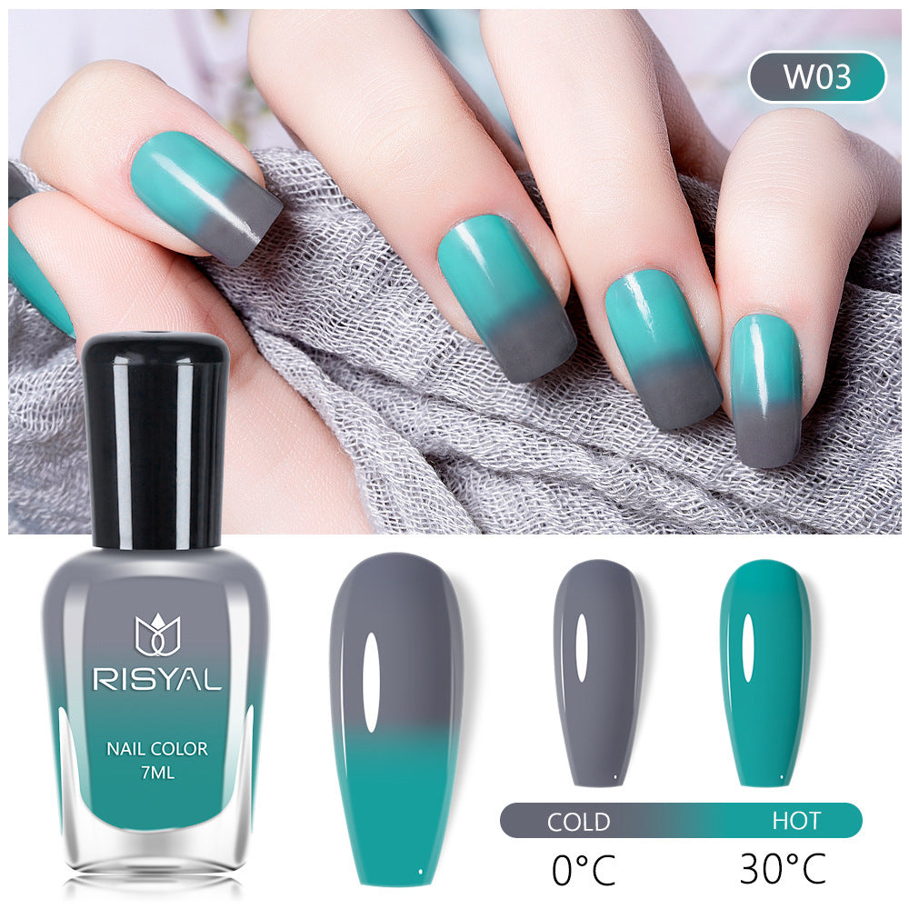 Risyal color-changing nail polish 7ml - no bake, quick dry, peel-off, wholesale, cross-border exclusive, gradient nail polish