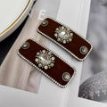 Classy diamond-encrusted flocking round hair clip classy side bangs clip retroelegant hair accessories bb clip bangs clip