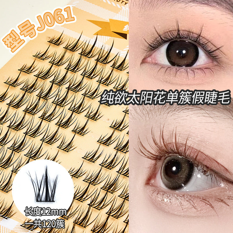 Jonbos large-capacity fake eyelashes single cluster nature little devil sunflower lazy trilogy hard stem transparent stem