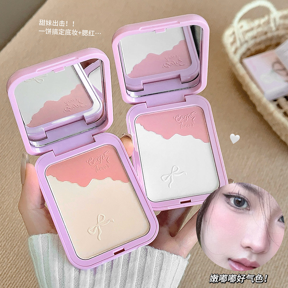 Gege bear clear and brightening blush powder combination waterproof oil control long-lasting makeup nature contouring all-in-one palette