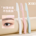 Xixi portable foldable eyebrow trimmer - safe, scratch-resistant stainless steel eyebrow razor for beginners - 3-piece set
