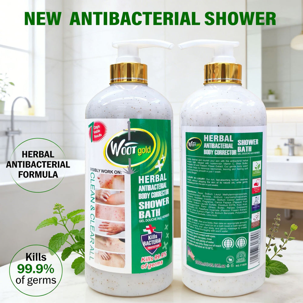 natural herbal antibacterial shower gel 1000ml, gentle exfoliation, visible skin improvement in 7 days shower gel