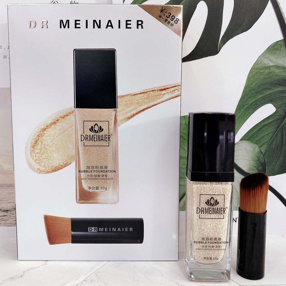 lightweight concealer bubble foundation - brightening, correcting, oil-control, hydrating, nude makeup, waterproof, long-lasting, and smudge-proof