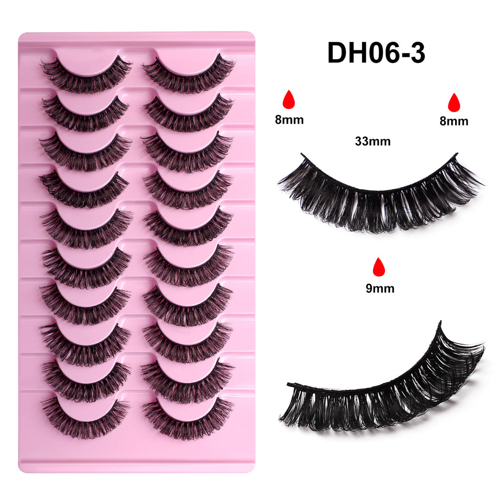 fox style false eyelashes glue style qingdao european and american curling stereo cat eye style hard stem false eyelashes factory