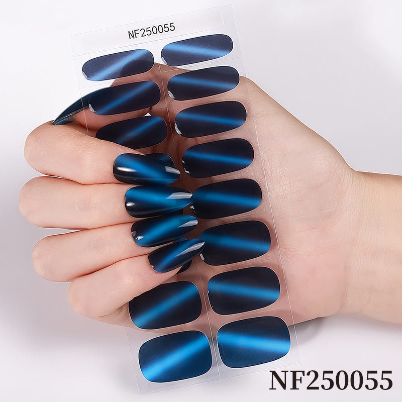 Zhengxiang european and american leopard print gel manicure stickers waterproof cross-border french semi-cured nail stickers uv gel nail
