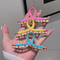 Colorful oil dripping korean cross-border fashionfashioncasual pencil classy women's back of the head shark multi-color hair grip
