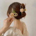 Flower french hair clip ins girl hairpin wholesale shark clip new hair clip female back of head elegant clip