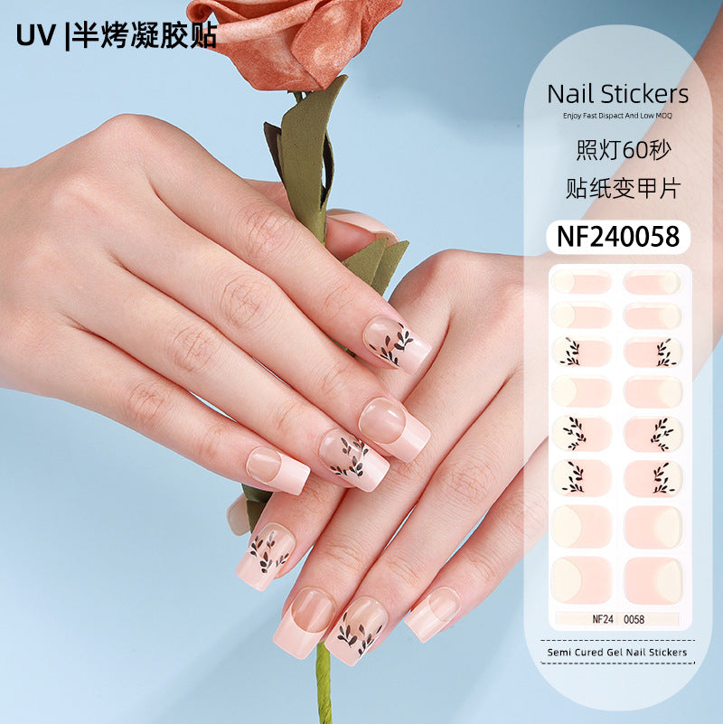 Zhengxiang custom gel nail art stickers - cat eye, glitter, 3d foil, french, uv light therapy, semi-cured nail stickers wholesale