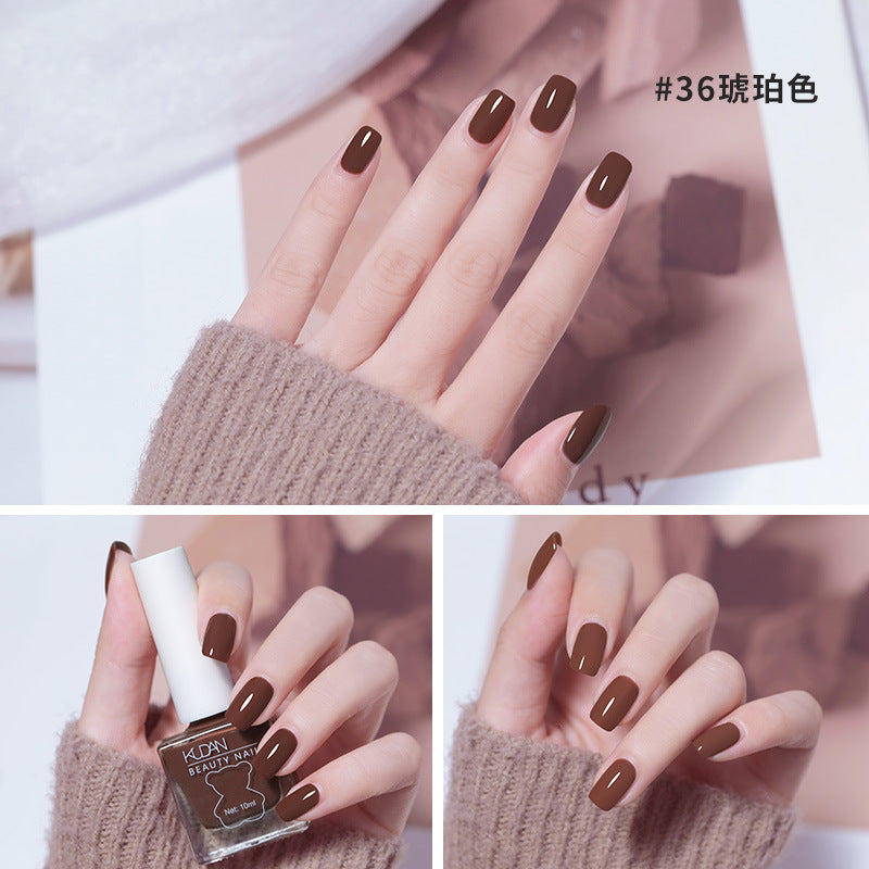 Ice-through nail polish, no-bake cool dan, new arrival, long-lasting, quick-drying jelly, transparent nude, oily, non-tearable nail polish