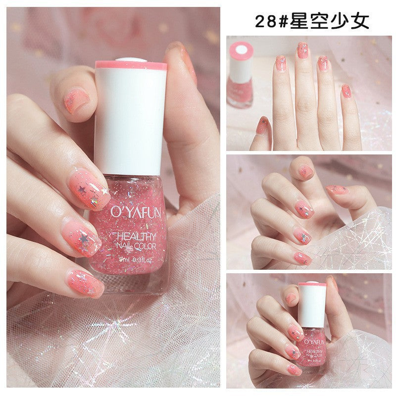 Ouyafei new arrival water-based nail polish 8ml no-bake peelable long-lasting quick-drying nail polish student peelable nail polish