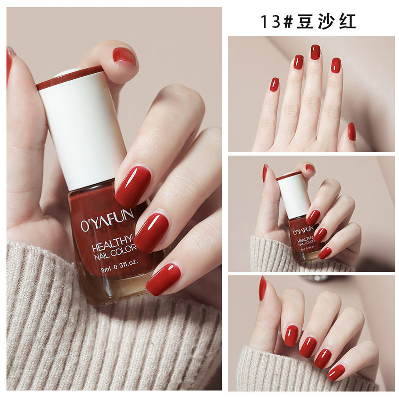 Ouyafei new arrival water-based nail polish 8ml no-bake peelable long-lasting quick-drying nail polish student peelable nail polish