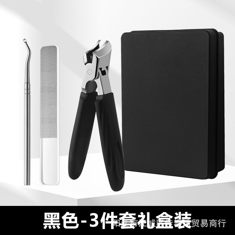 Large opening nail clipper, oblique tip, high-end original anti-splash, single armored groove nail clipper, thick toenail pliers
