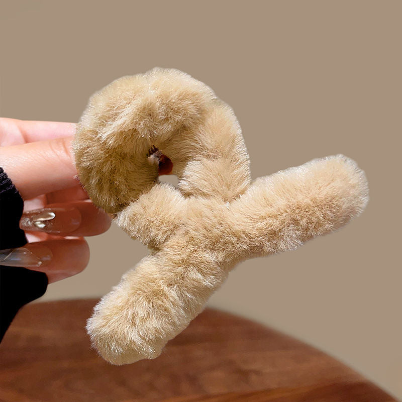 Stuffed gripper female fall and winter large hair clip classy sense ins shark clip hair volume multi-plate hair clip headwear hair accessories