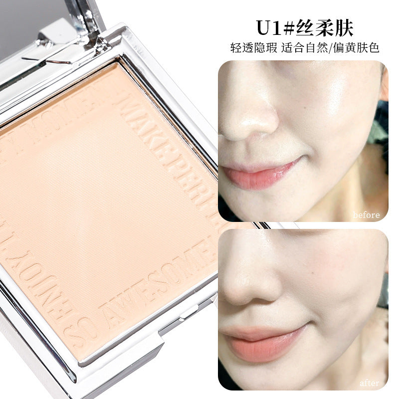 Xixi qingfu zhenliang soft focus powder concealer oil control makeup setting waterproof non-removing dry and wet dual-use honey powder