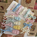 Cute milk blue polka dot bow hair clip bangs clip broken hair side clip girl forehead duckbill clip hair clip