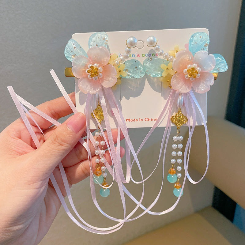 New arrival: exquisite chinese style hair accessories for little girls - ancient costume & hanfu headwear, light-up & glowing, mid-autumn festival glass hair clips (pair)