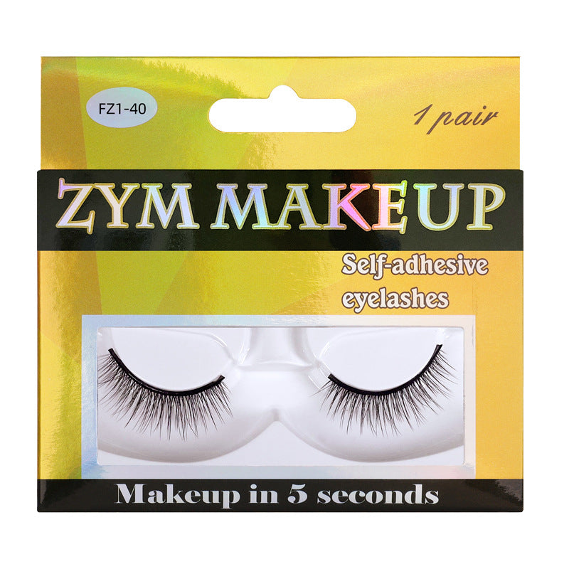 European and american glue-free self-adhesive eyelashes - full strip, realistic, dense, lengthening, hangable 3d temperature-activated adhesive self-adhesive false eyelashes