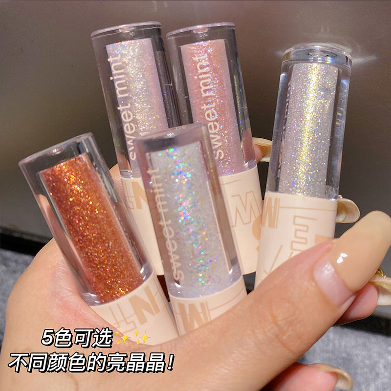 Sweet mint liquid eye shadow pearlescent fine glitter waterproof sparkling highlighter eye shadow liquid