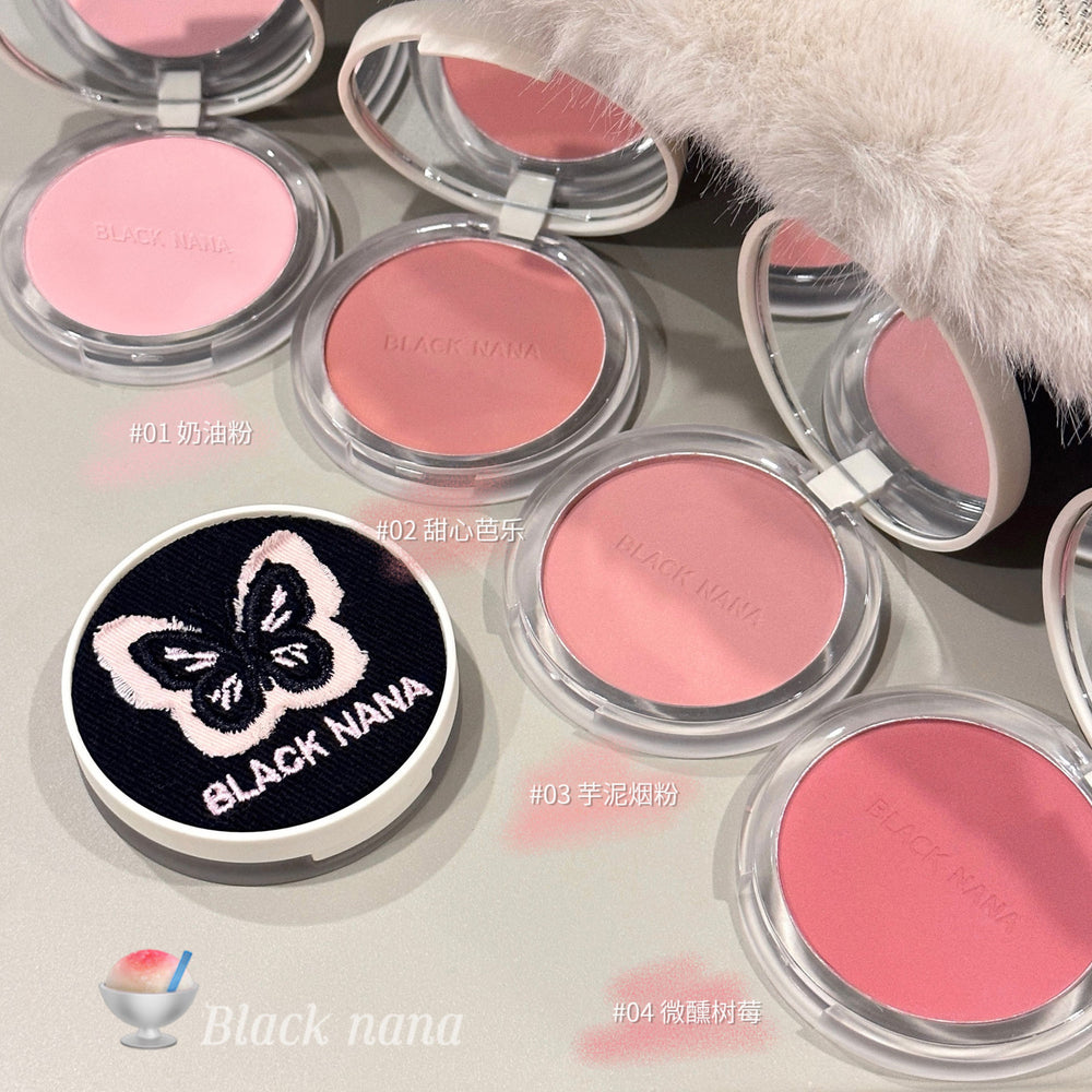 Black nana "dream butterfly" single blush - peachy pink, flattering, natural matte finish