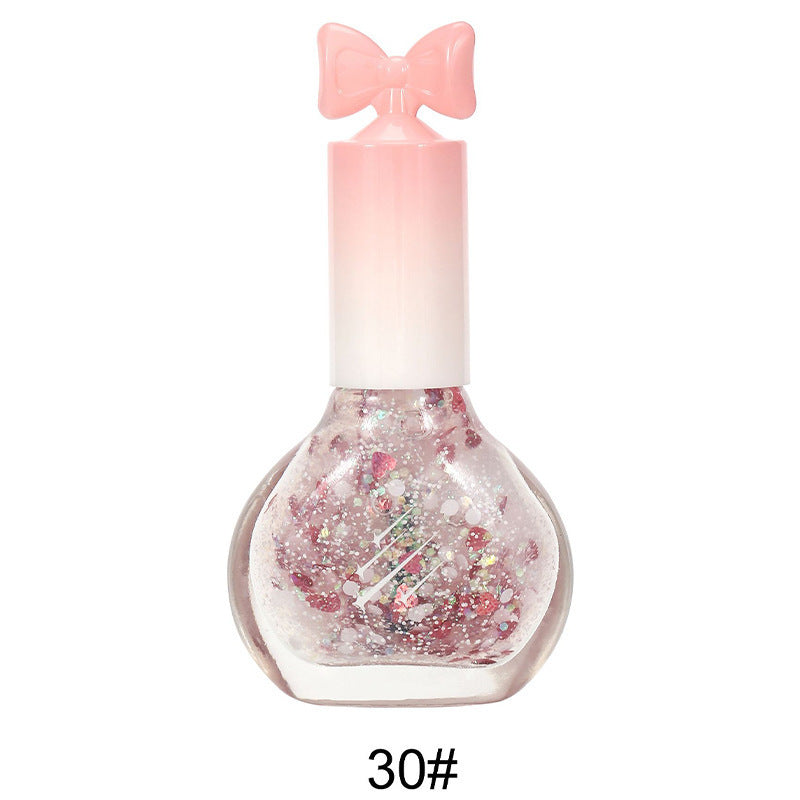 Nail polish, no baking, quick drying, non-tearable, nude color, sequined bottom oil, wine red cherry oily nail polish, wholesale
