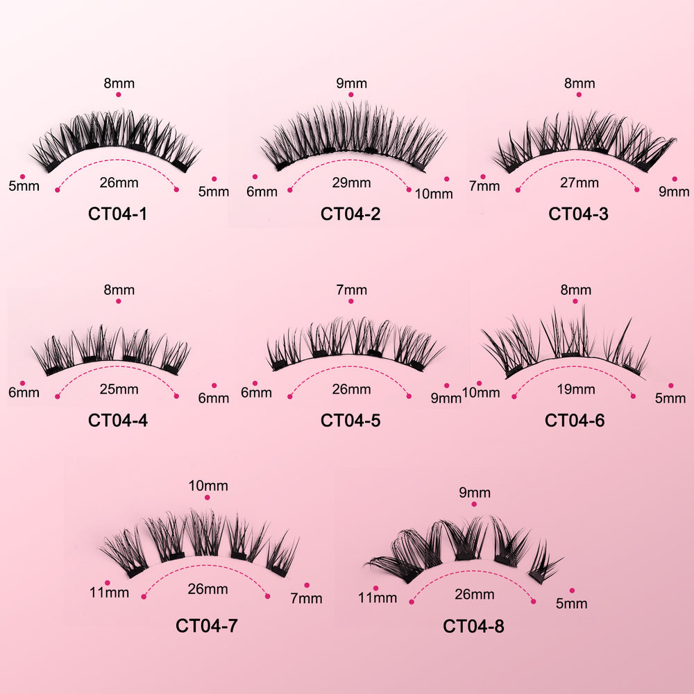 Best selling magnetic false eyelashes glue-free thick european and american eyelashes suit strong magnetic eyelashes cross-border supply